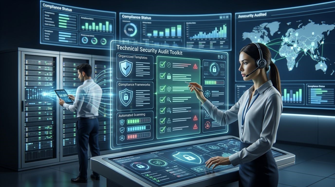 Compliance team using technical security audit templates to prepare documentation